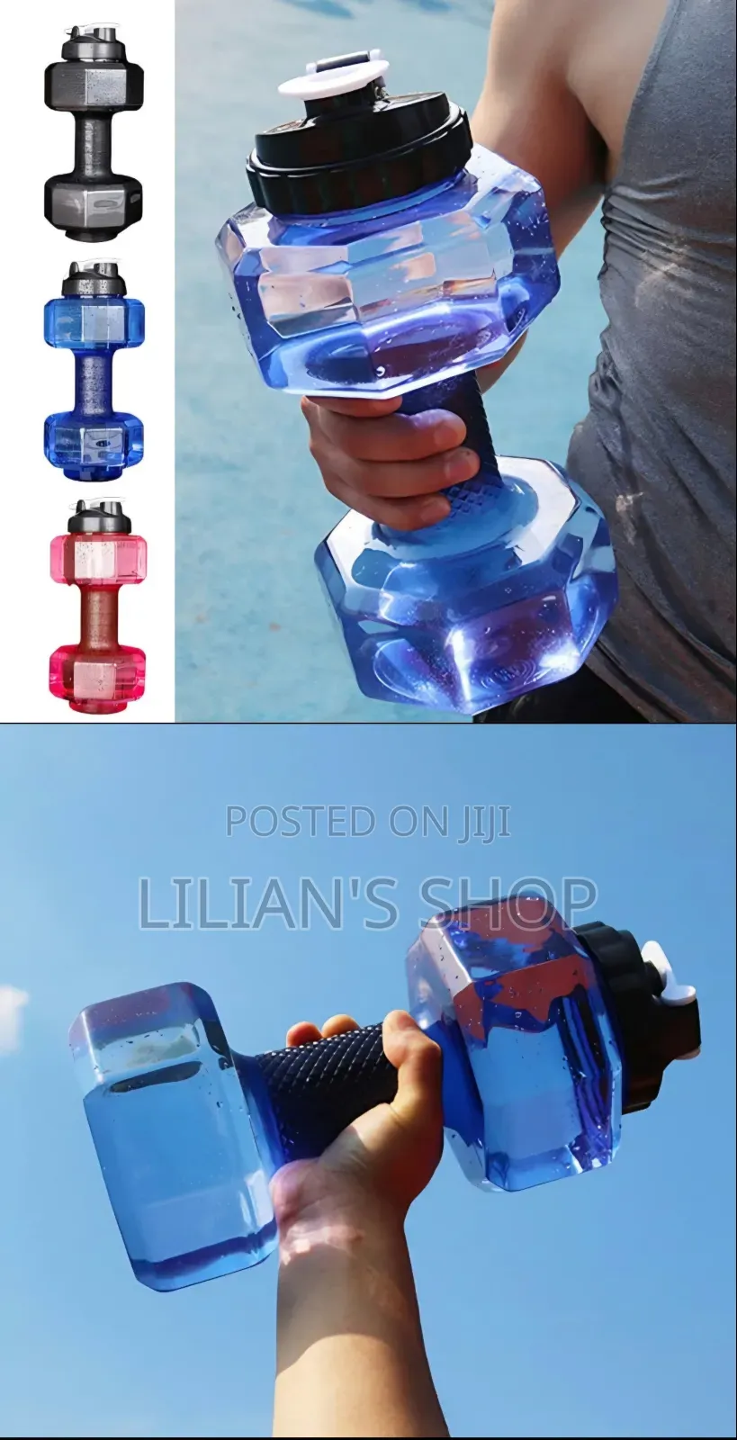 2200ml Sportteer Dumbbell Water Bottle Water