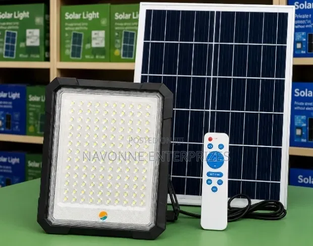 300W Super Bright Solar Flood Light With Panel & Remote Control