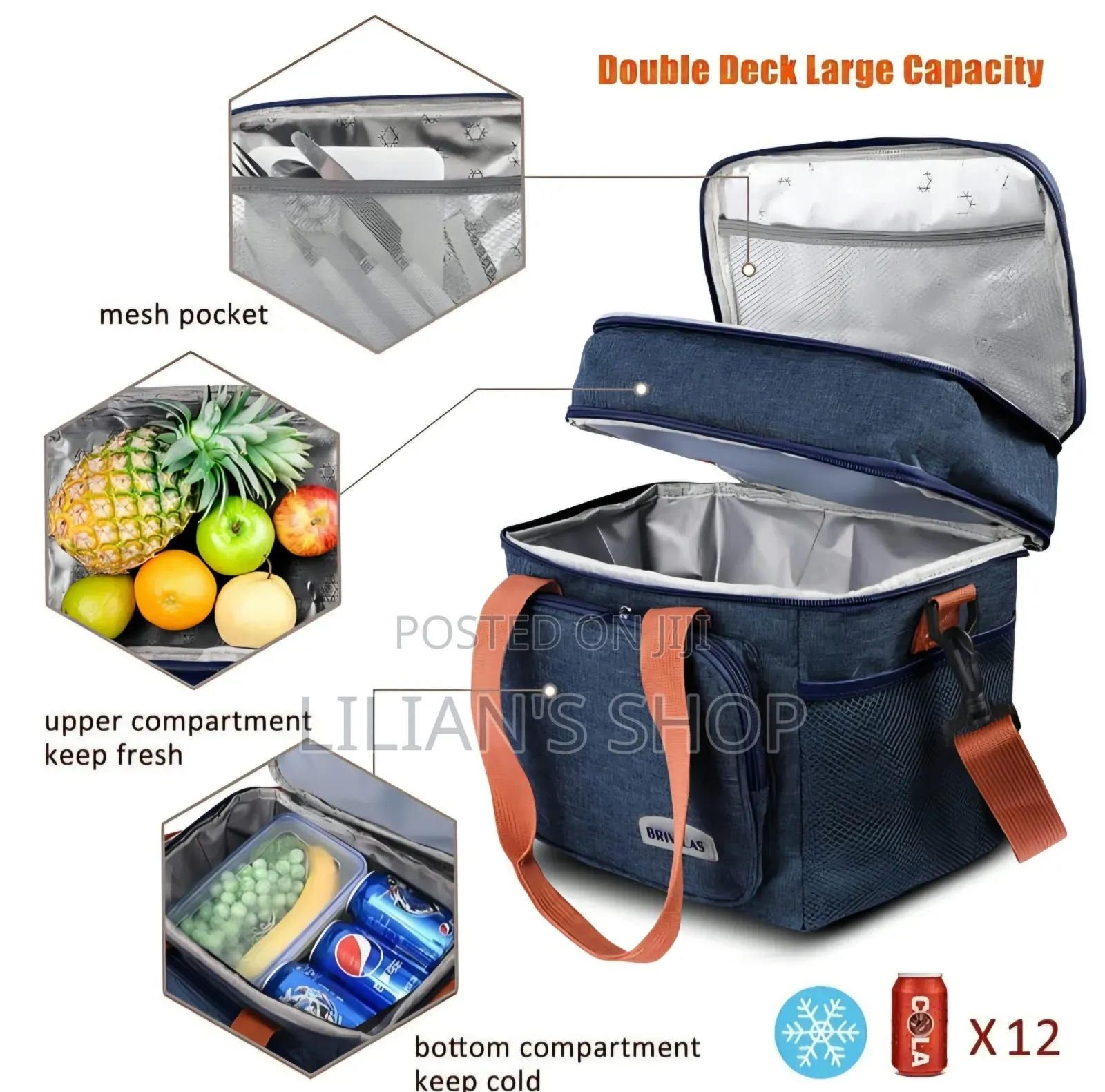 Dual-Compartment Insulated Lunch Bag