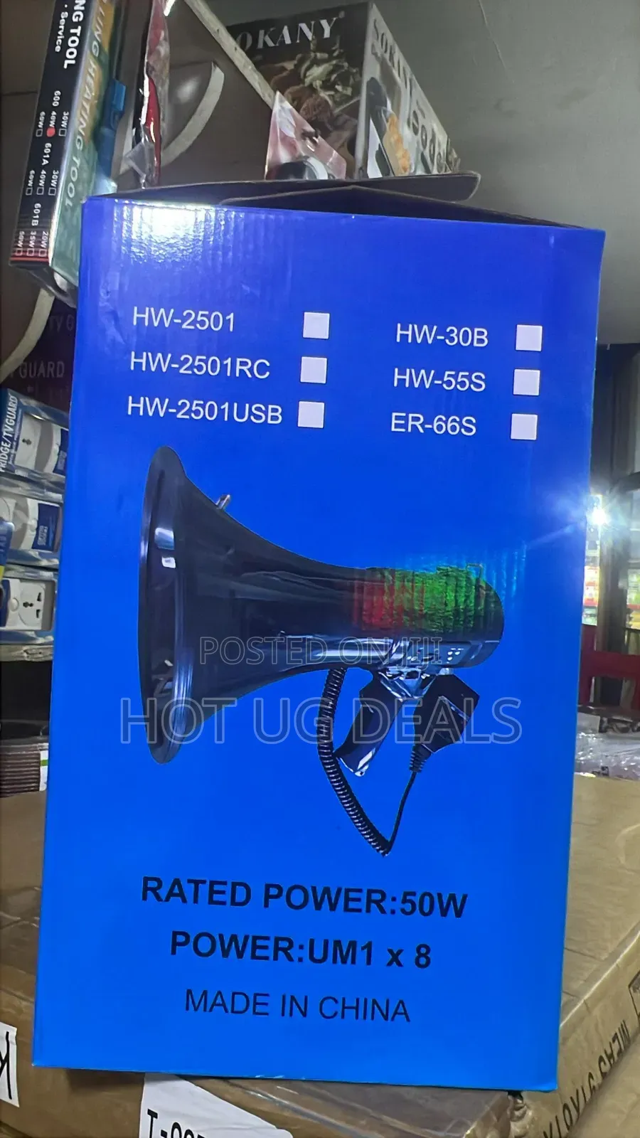 Portable 50W Megaphone Speaker With USB, SD Card MP3 Player, Recording
