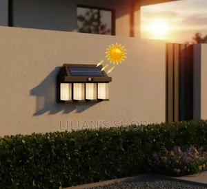 4-Bulb Solar-Powered Outdoor Wall Light