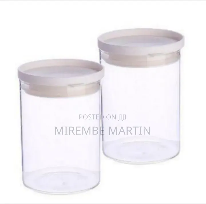 Two Modular Airtight Clear Plastic Food Storage Canisters (620ml)