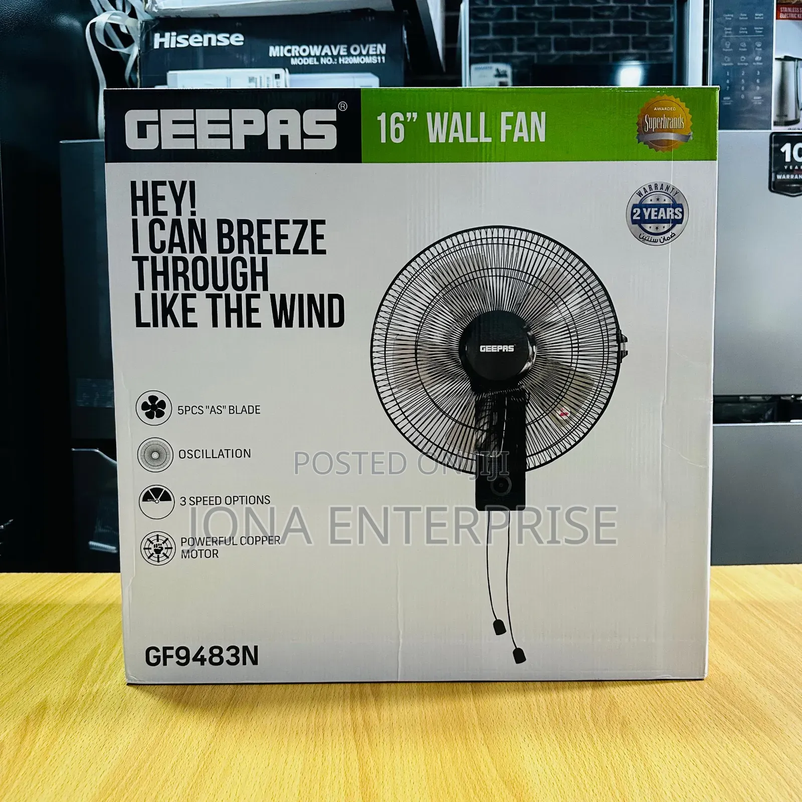Geepas 16inch Wall Remote Fan