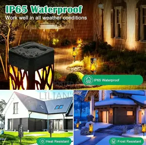 4pcs Solar-Powered LED Garden Torch Lights