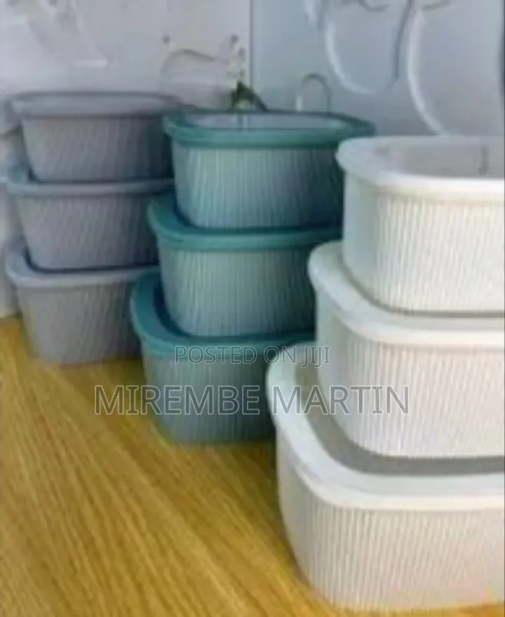 Stackable Rectangular Food Storage Containers (Set of 3)