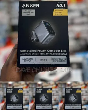 Anker Prime Charger (160W, 3 Ports, Smart Display)