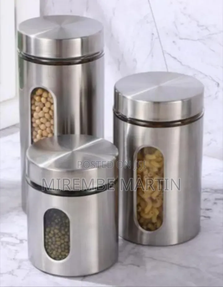 Stainless Steel Kitchen Canister Set With Viewing