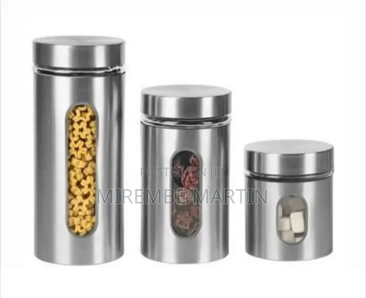 Stainless Steel Kitchen Canister Set With Viewing