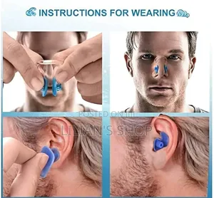 Reusable Swimming Ear Plugs With Nose Clip for Adults & Kids