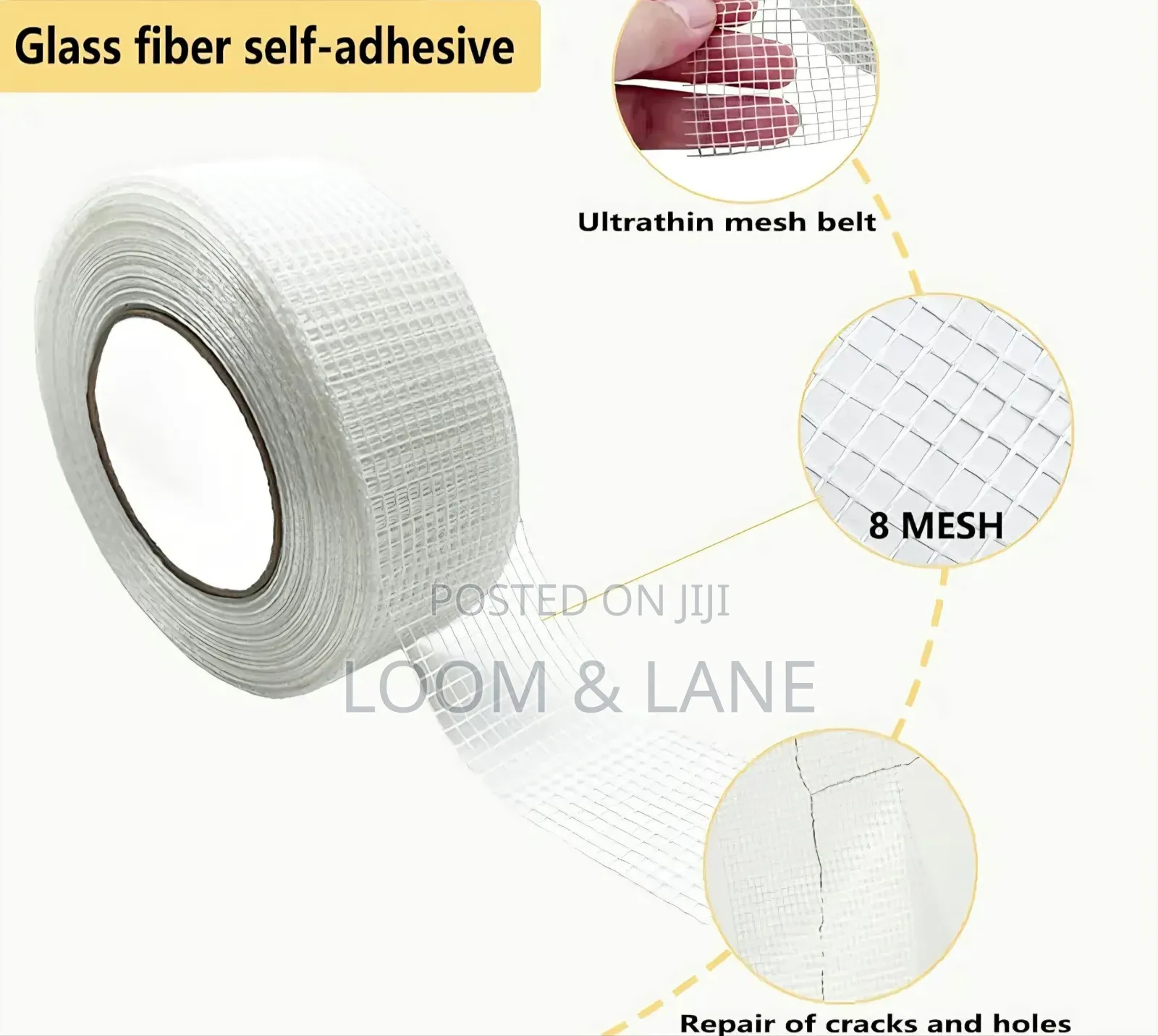 Self-Adhesive Joint Fiberglass Mesh Tape (50mm X 45 Meters)