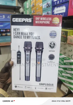 Geepas GMP15015 UHF Wireless Microphone System, a Dual-Microphone Set