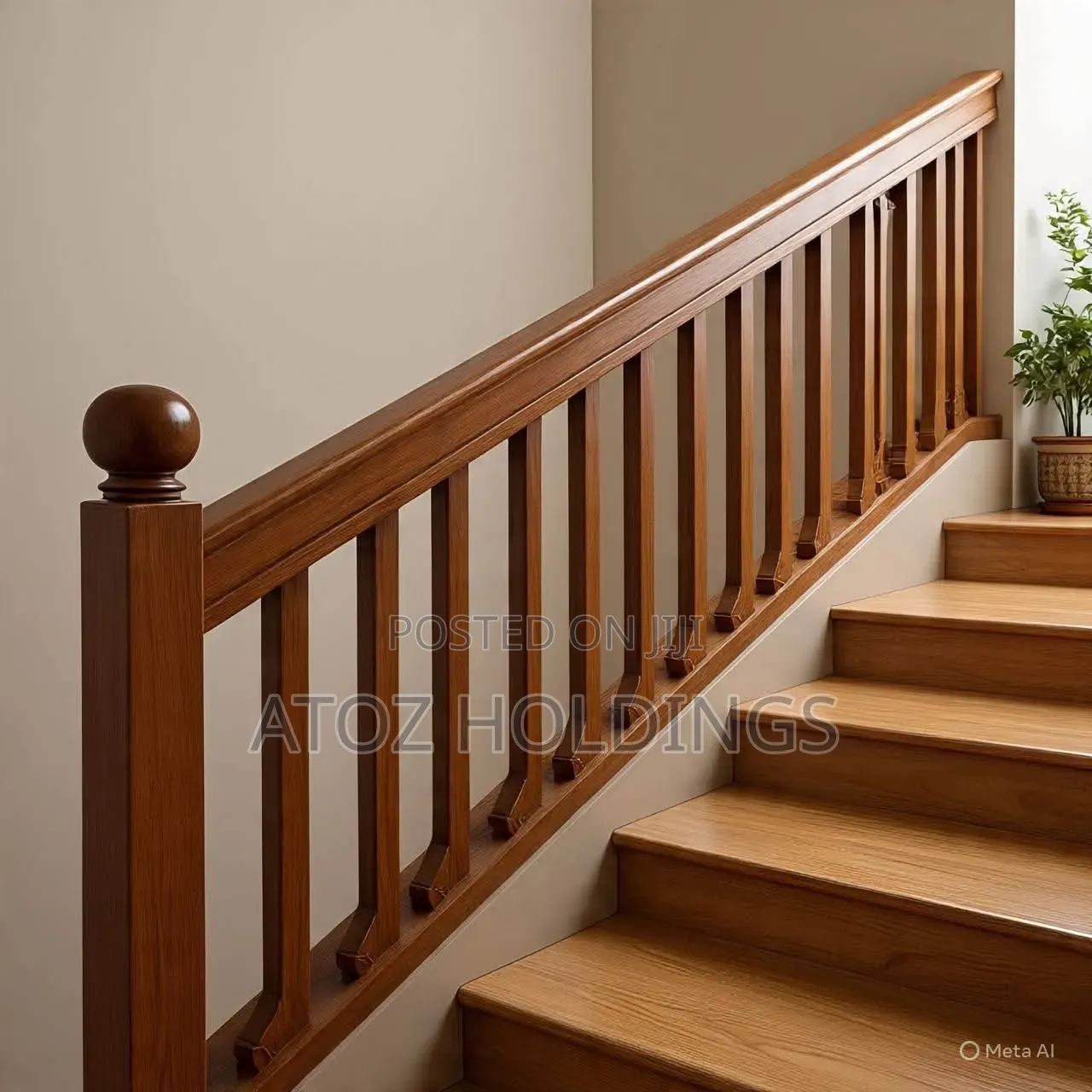 Wooden Stairs/Natural Wood Stairs Construction & Installation Setup