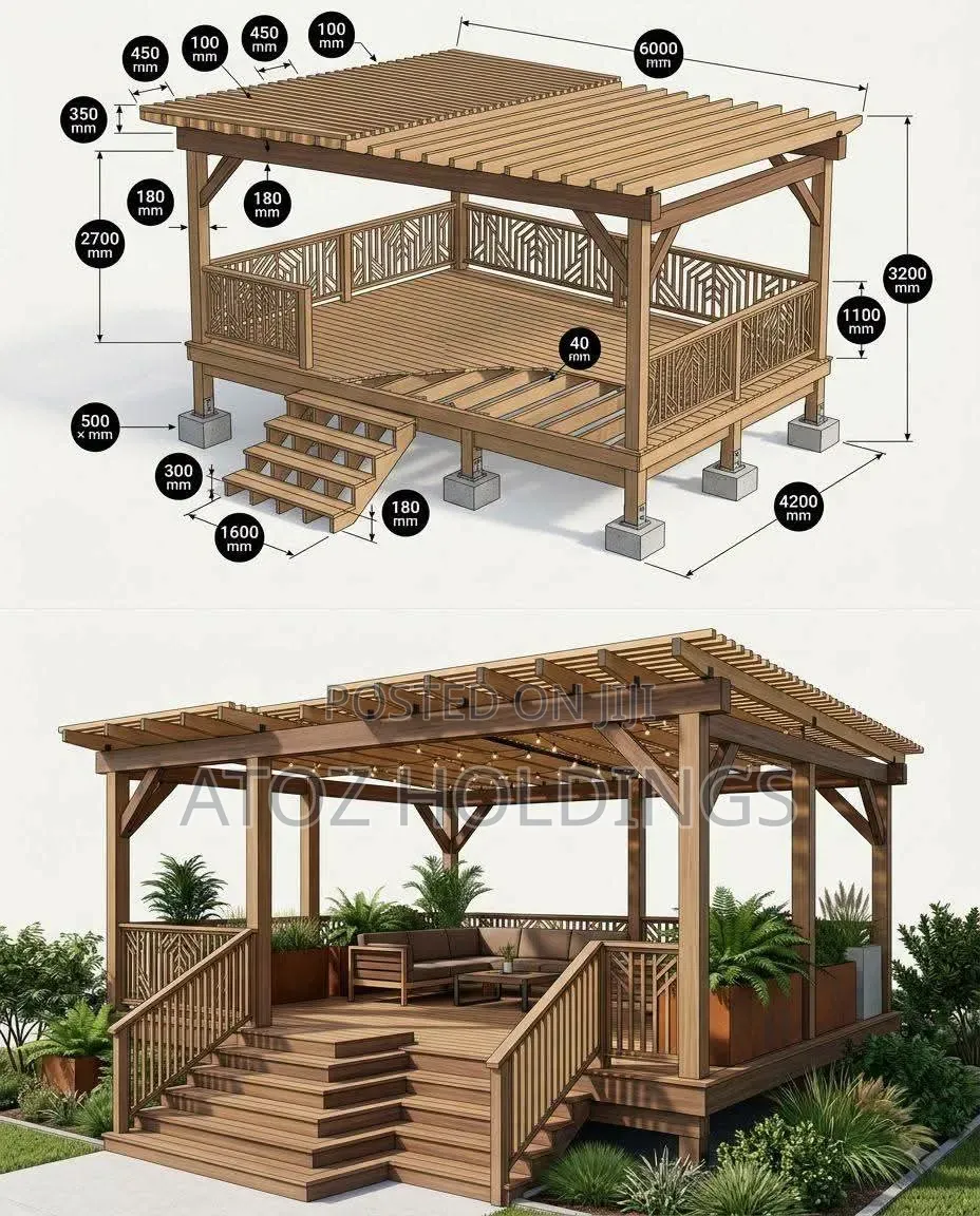 Pergolas/Modern Pergola Pavilion Construction Experts in Uganda