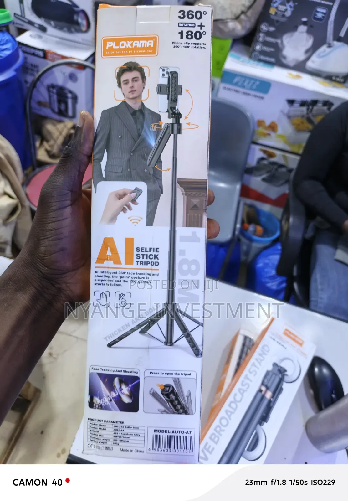 Plokama Auto-A7 AI Intelligent 360° Face Tracking Selfie Stick Tripod.