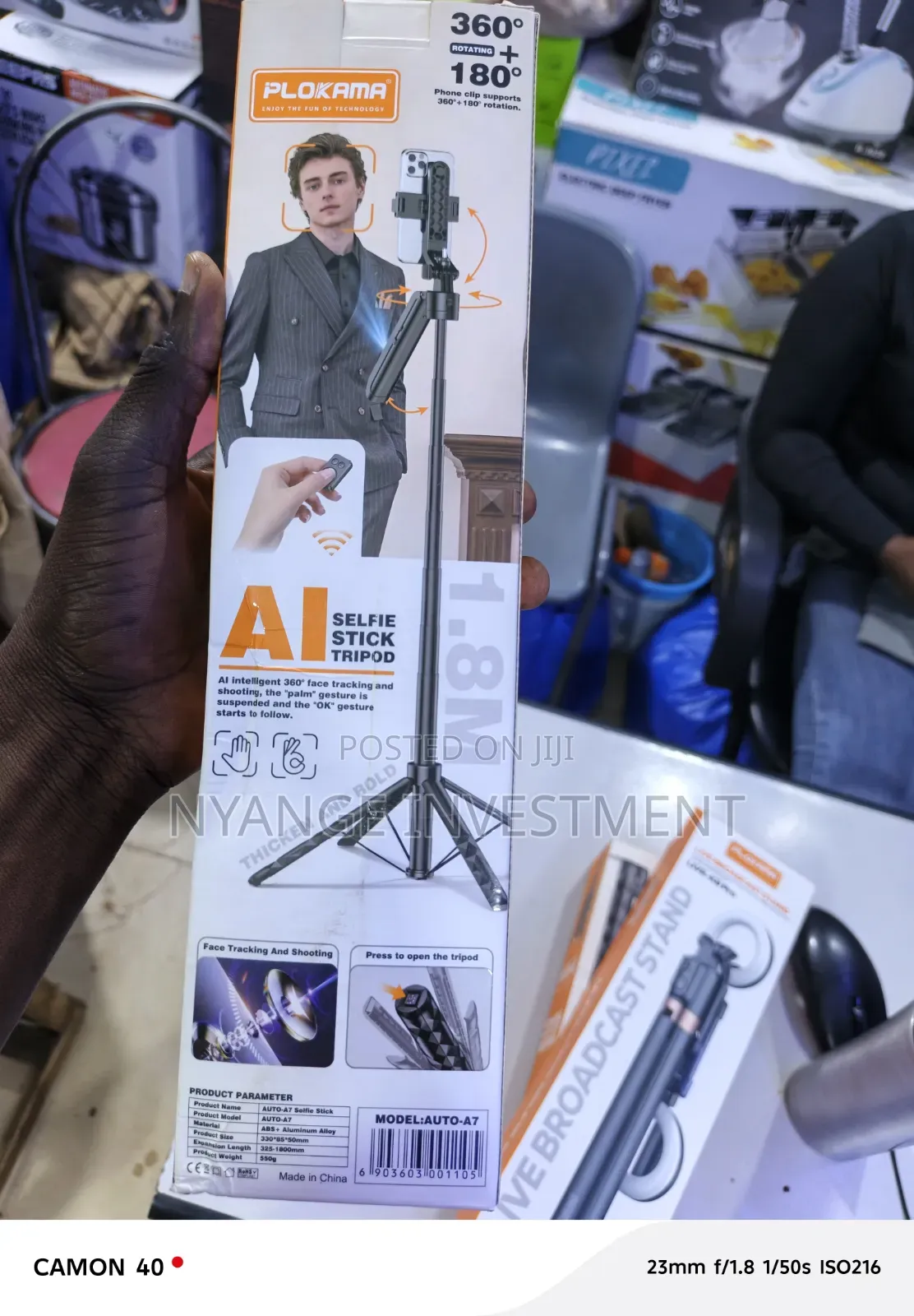 Plokama Auto-A7 AI Intelligent 360° Face Tracking Selfie Stick Tripod.