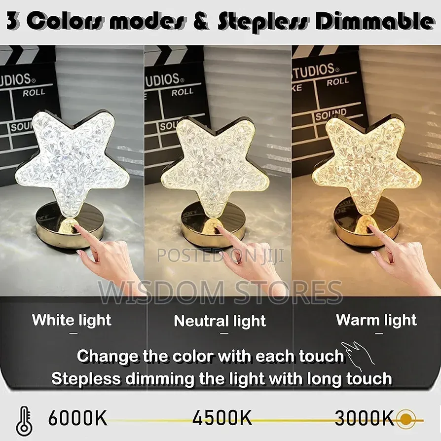 Rechargeable Star Crystal Table Lamp