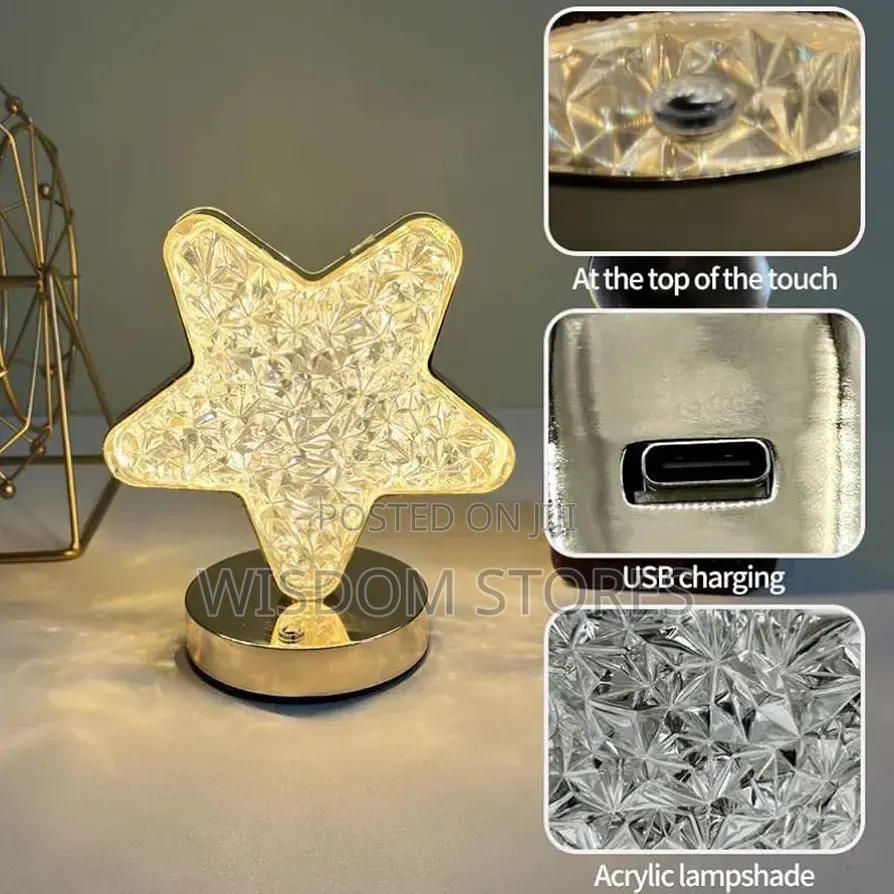Rechargeable Star Crystal Table Lamp