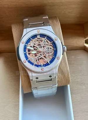 Men's Original Hublot Mechanical Stainless Strapped Wrist Watch