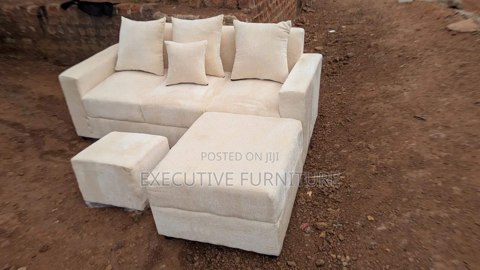 Mini Cream Velvet L Sofa