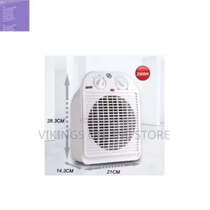 A White DSP KD3006 Fan Heater With Dual Control Knobs and a 2000W