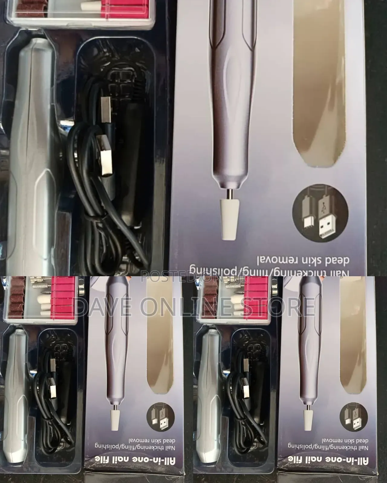All-in-One Portable Electric Nail File and Drill Kit