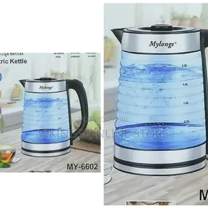 2.2L Glass Electric Kettle (Model MY-6602), a Blue and a 360-Degree