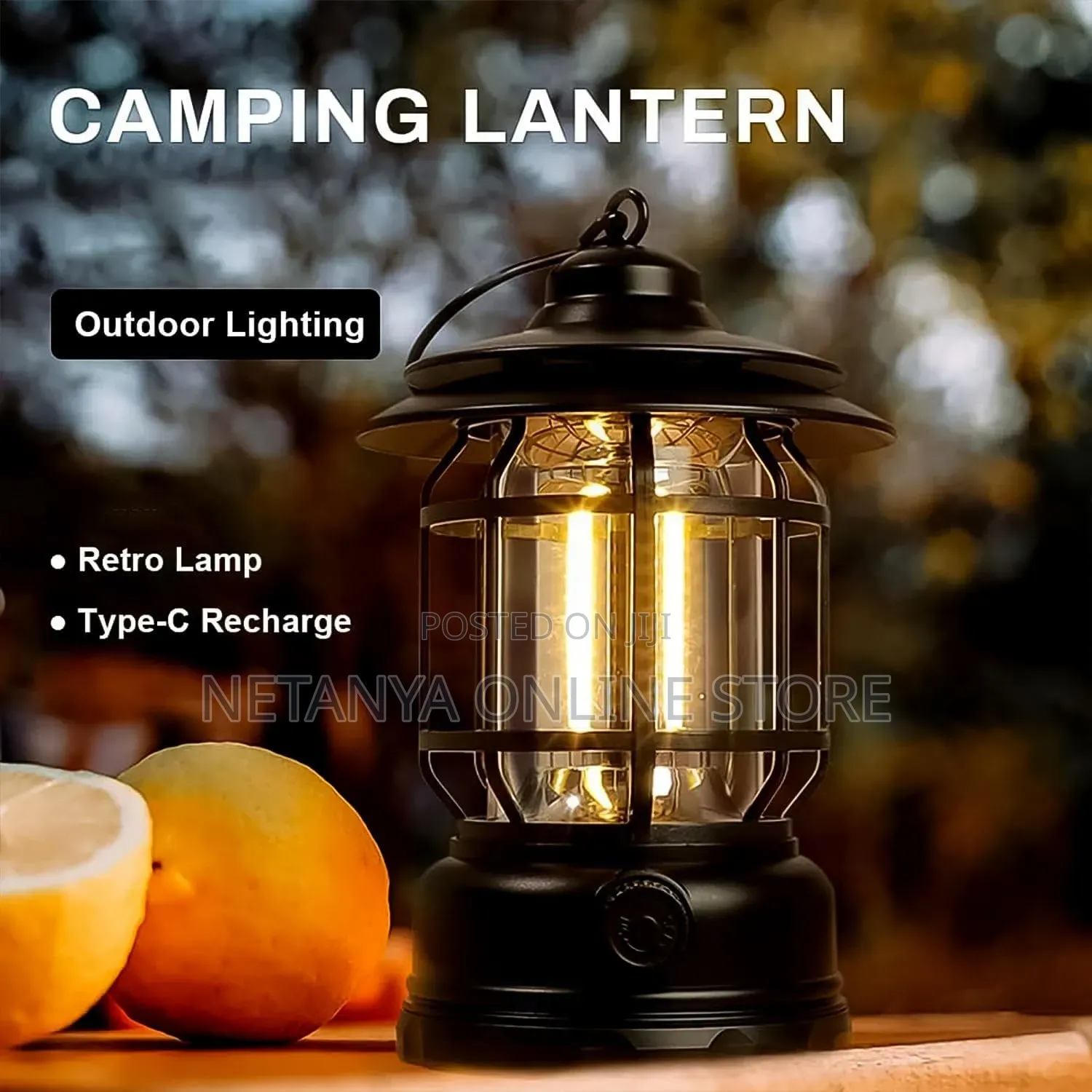 Vintage-Style Portable LED Lantern