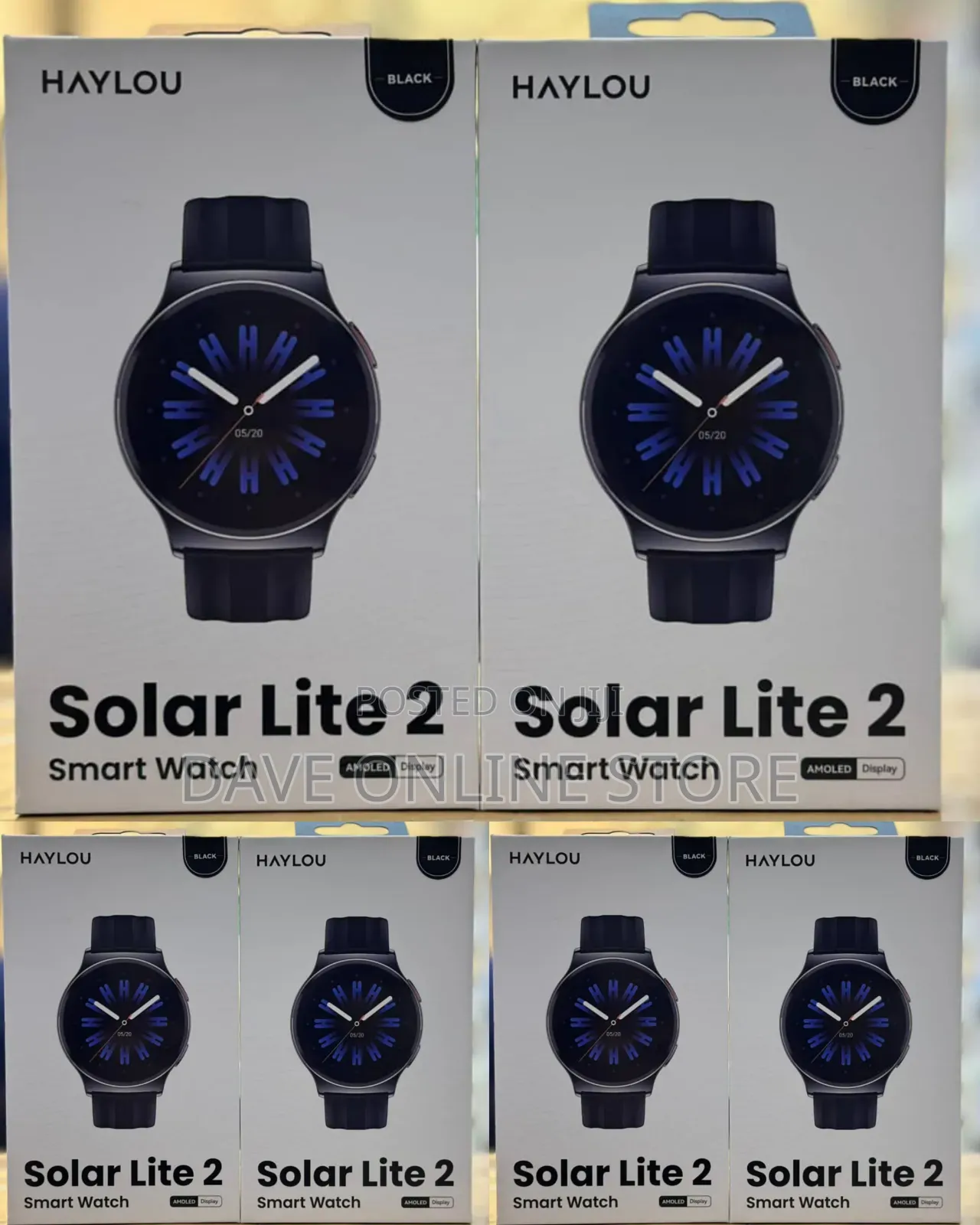 Black Haylou Solar Lite 2 Smartwatch.