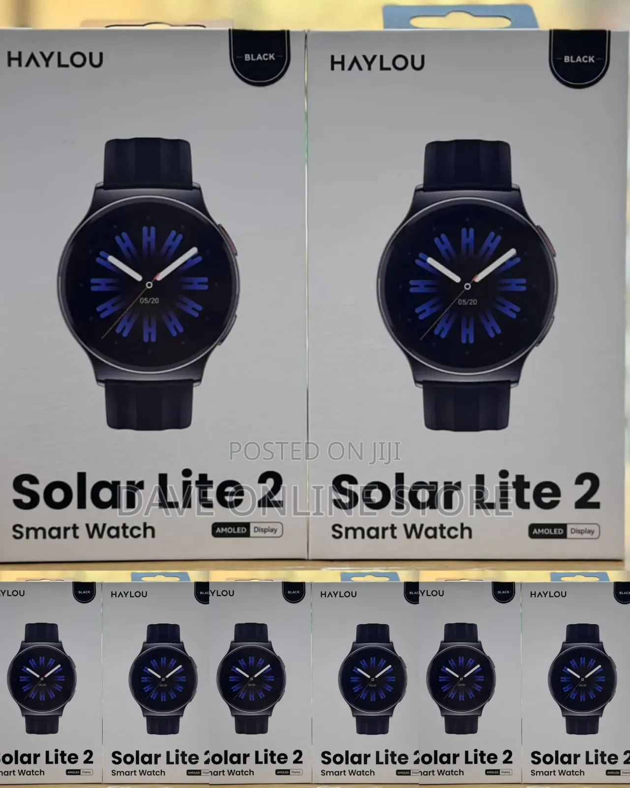 Black Haylou Solar Lite 2 Smartwatch.