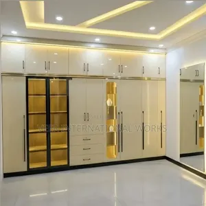 Morden Built-in Wardrobes With Dressing Table and Led Lights