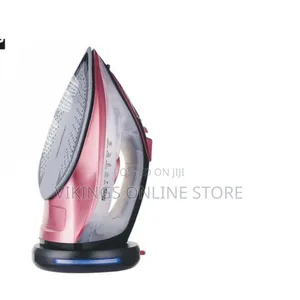 Pink Professional Cordless Steam Iron With a Rapid Charging Base
