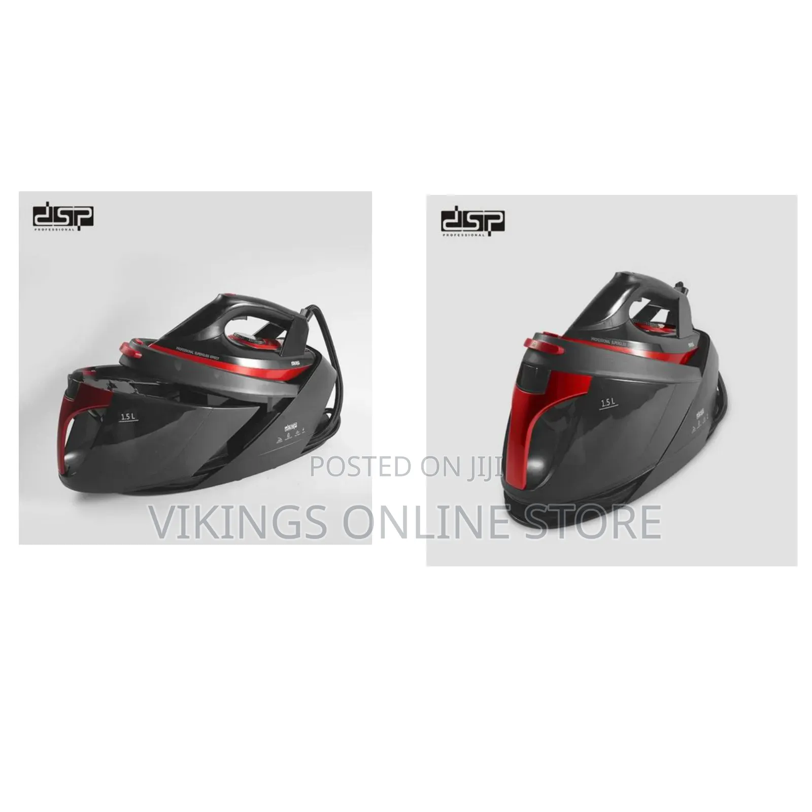 Professional Steam Generator Iron- Black and Red With Water Tank