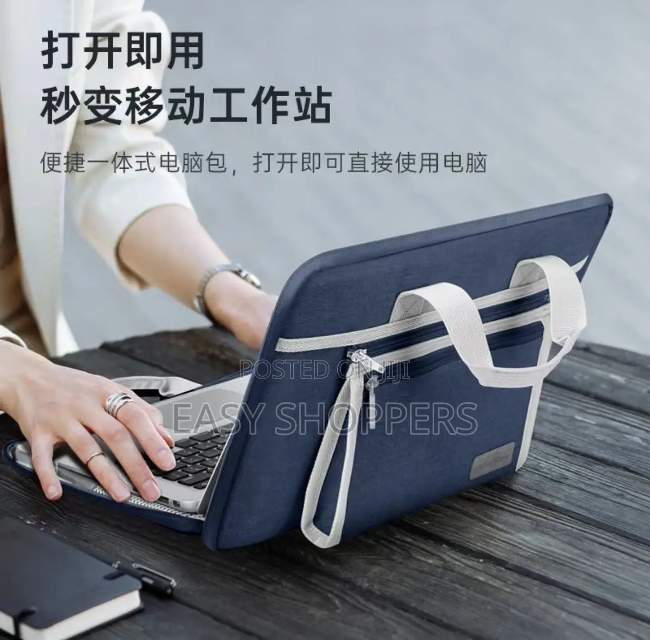 Multi-Functional Open-in-Bag  Laptop Sleeve and Workstation Case