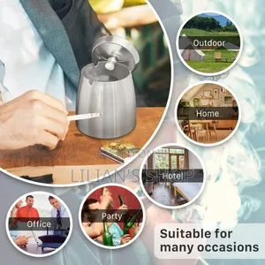 Stainless Steel Windproof Ashtray for Cigarettes
