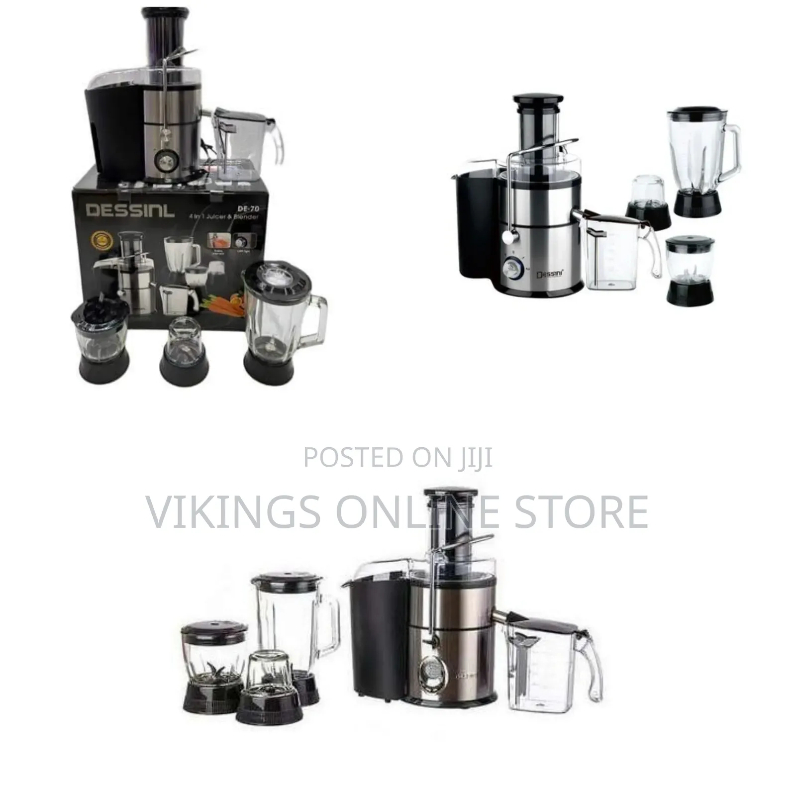 4-in-1 Multifunctional Juicer and Blender, a Stainless-Steel Motorized