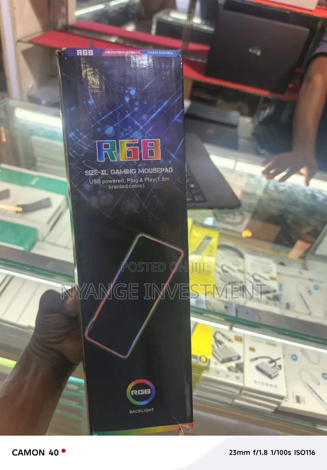 RGB Size-Xl Gaming Mousepad With a Microfiber Surface, Touch Control