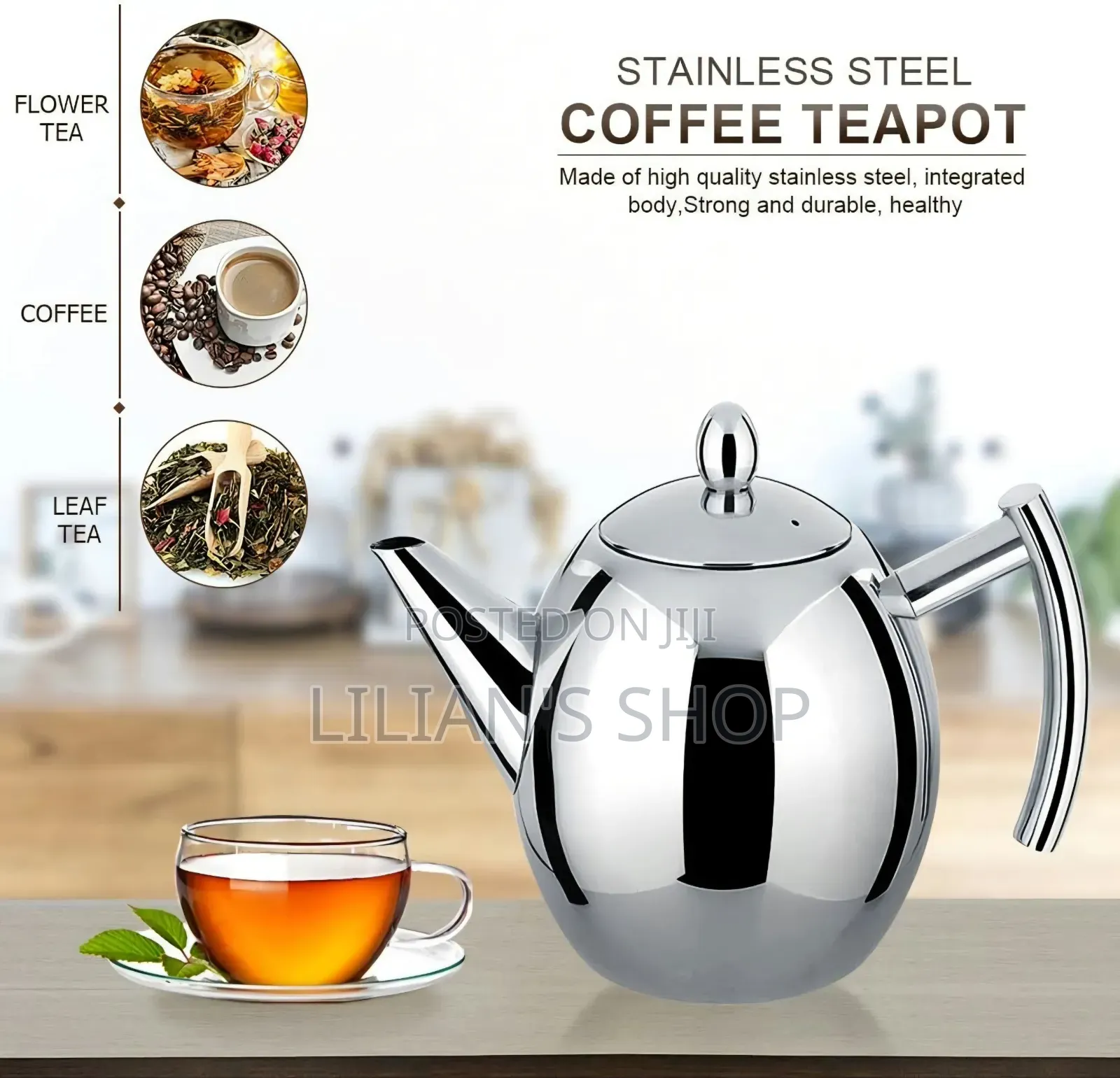 1litre Stainless Steel Teapot With Infuser