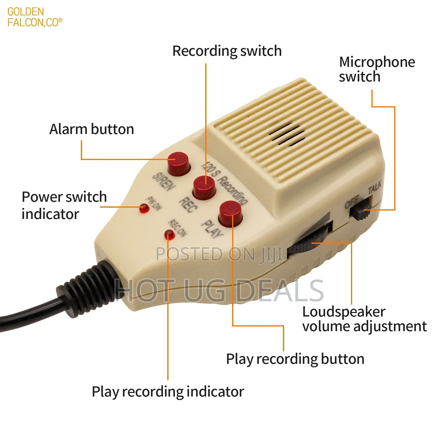 Rechargeable Handheld Bullhorn Megaphone With USB/SD MP3 & Siren
