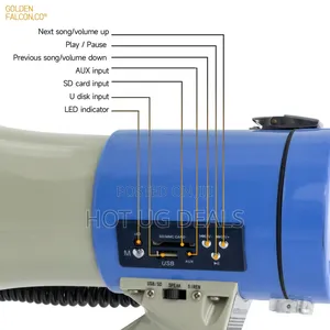 Rechargeable Handheld Bullhorn Megaphone With USB/SD MP3 & Siren