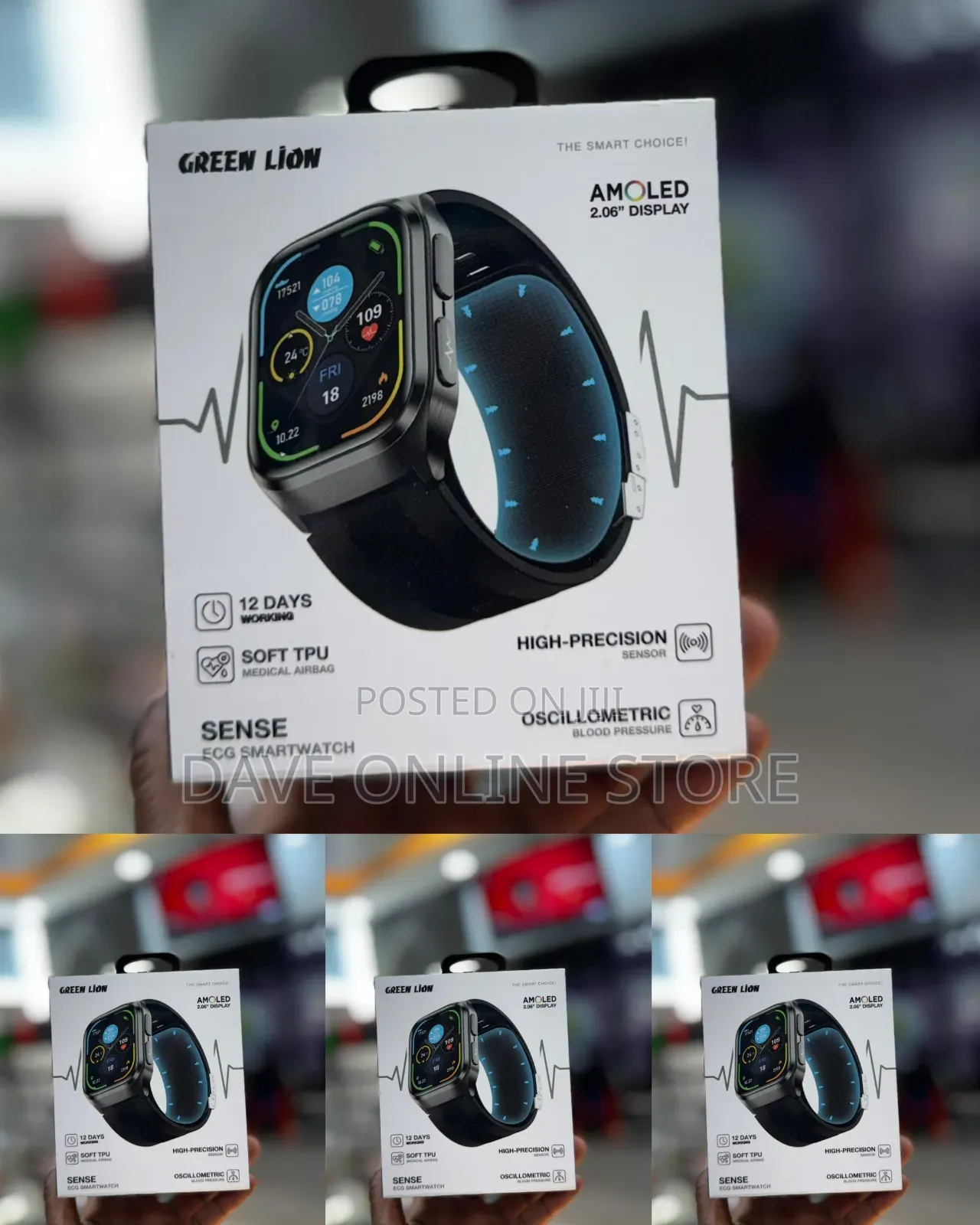 Green Lion Sense ECG Smart Watch Packaging