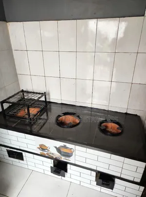 3-Burner Charcoal Stove With Chimney Pipe and aGrill