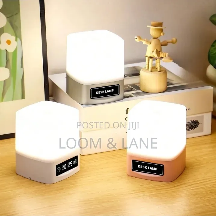 Rechargeable LED Desk Lamp With Digital Clock
