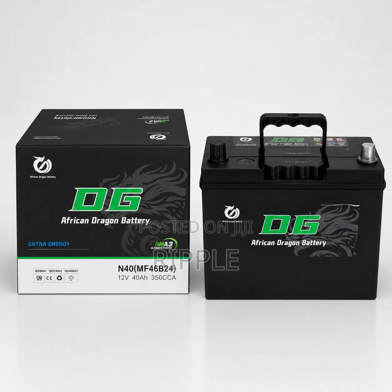 40Ah DG African Dragon N40 Maintenance Free Car Battery 12V