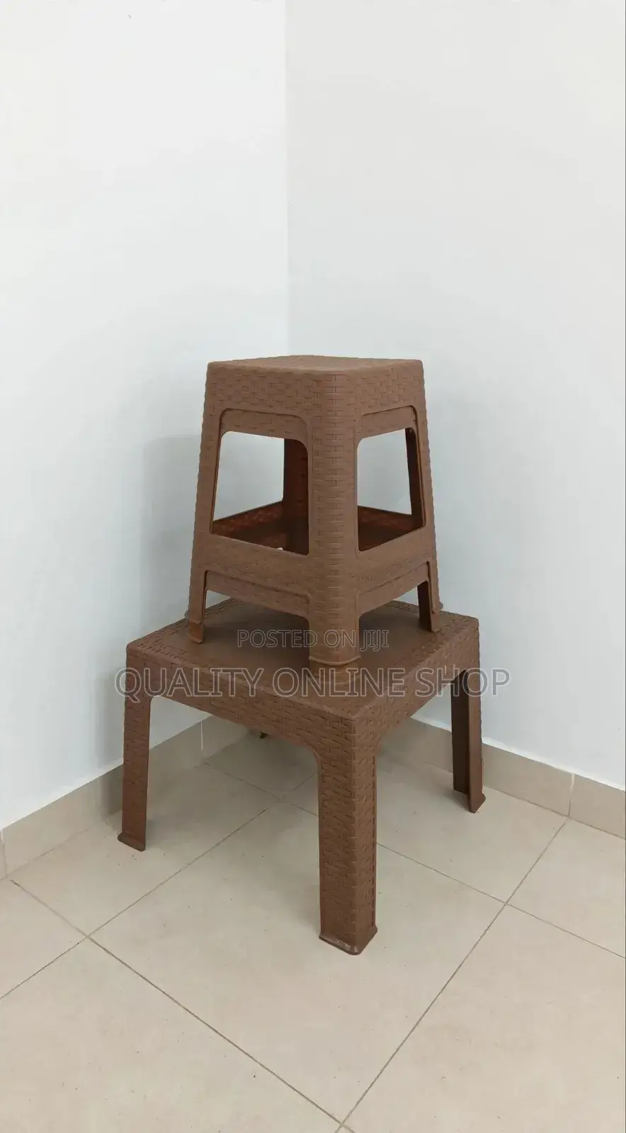 1plastic Table and 2 Plastic Stools