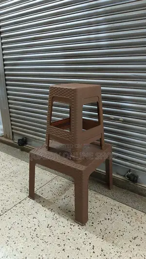 1plastic Table and 2 Plastic Stools