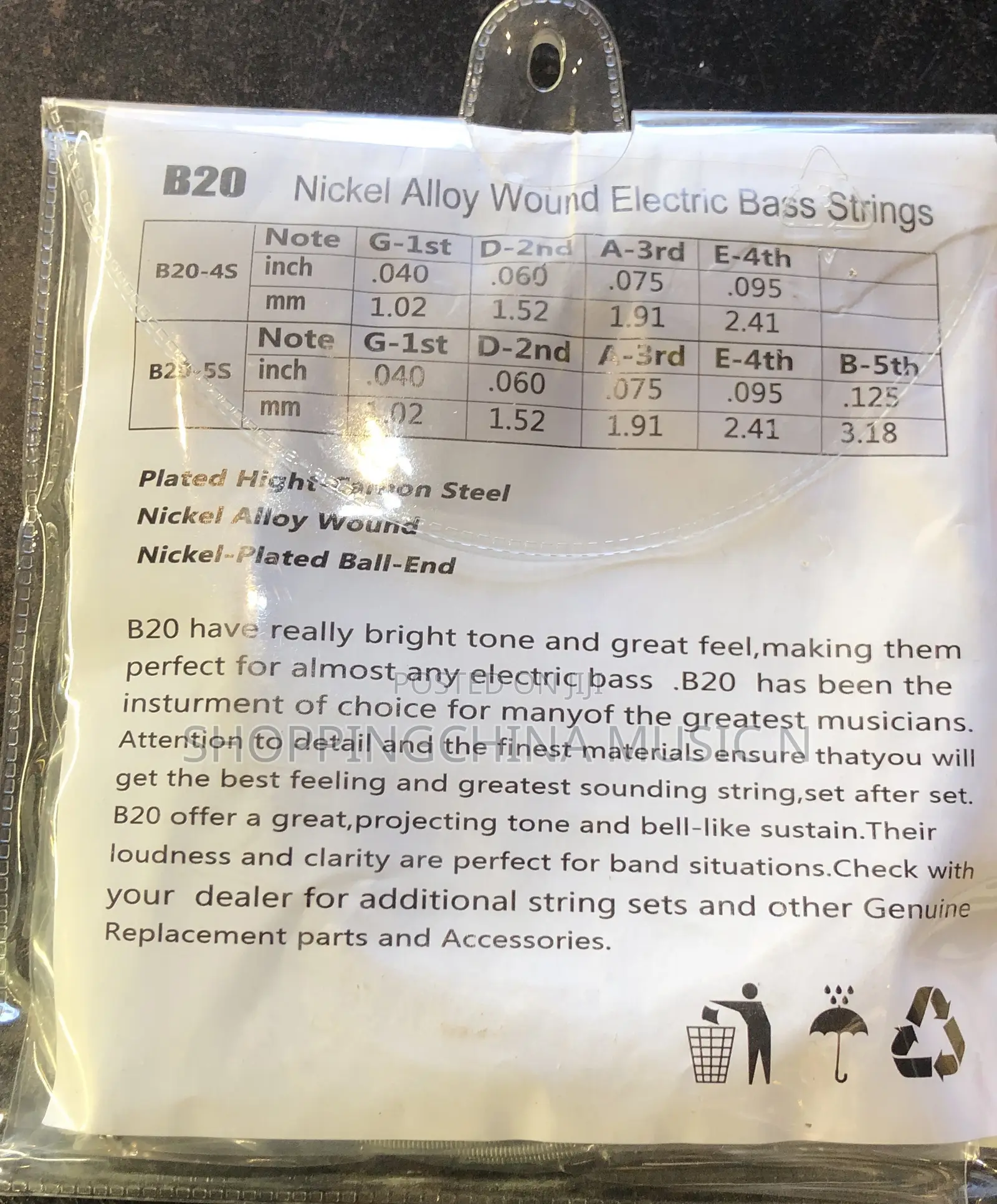 Electric Bass Guitar Strings
