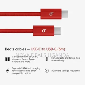 Apple Beats 240W USB-C to USB-C Braided Cable, Fast-Charging, Durable