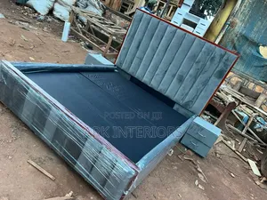 6*5 Fabric Bed 2 Beside Drawers