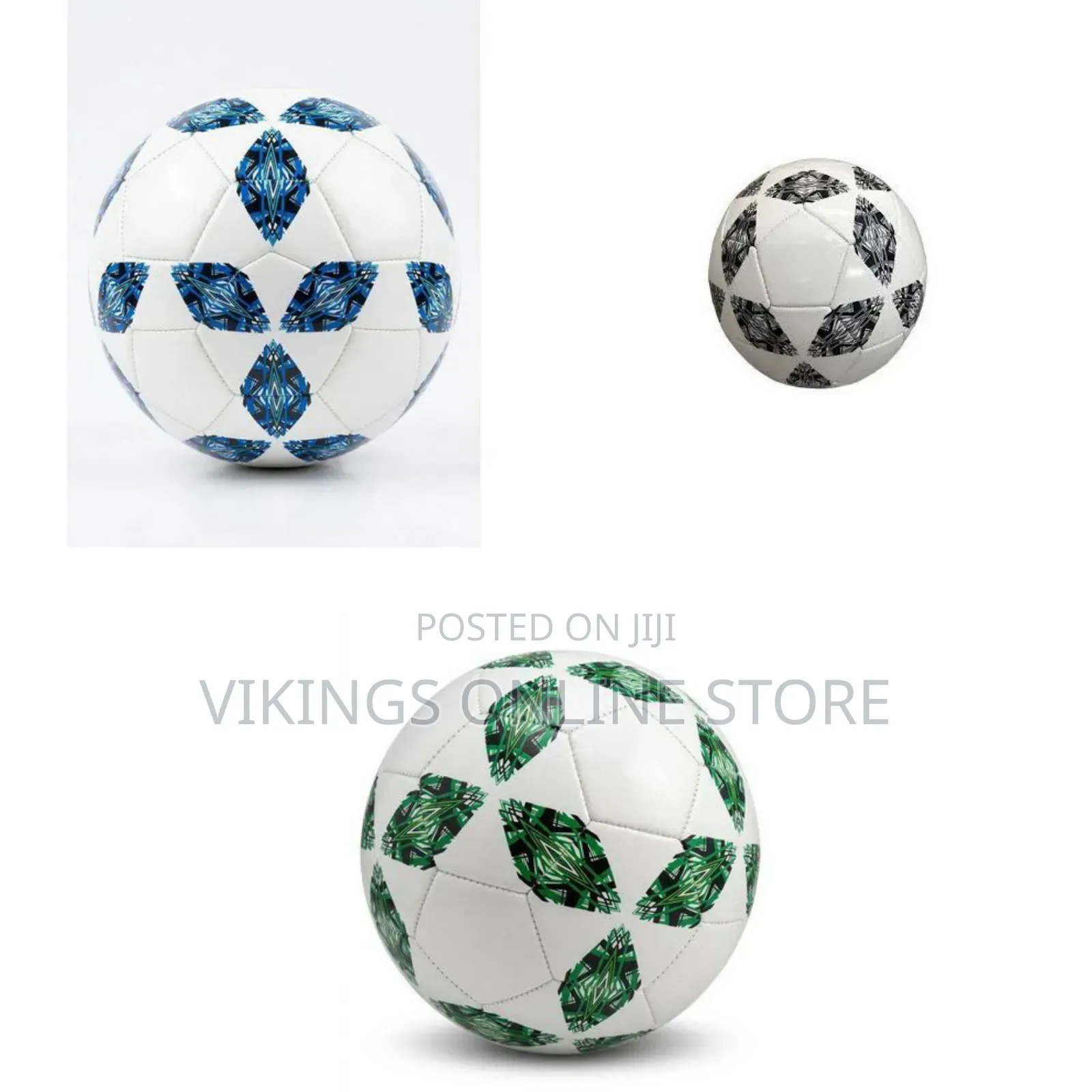 A Green Pattern Soccer Ball-a White Leather Cover With a Green