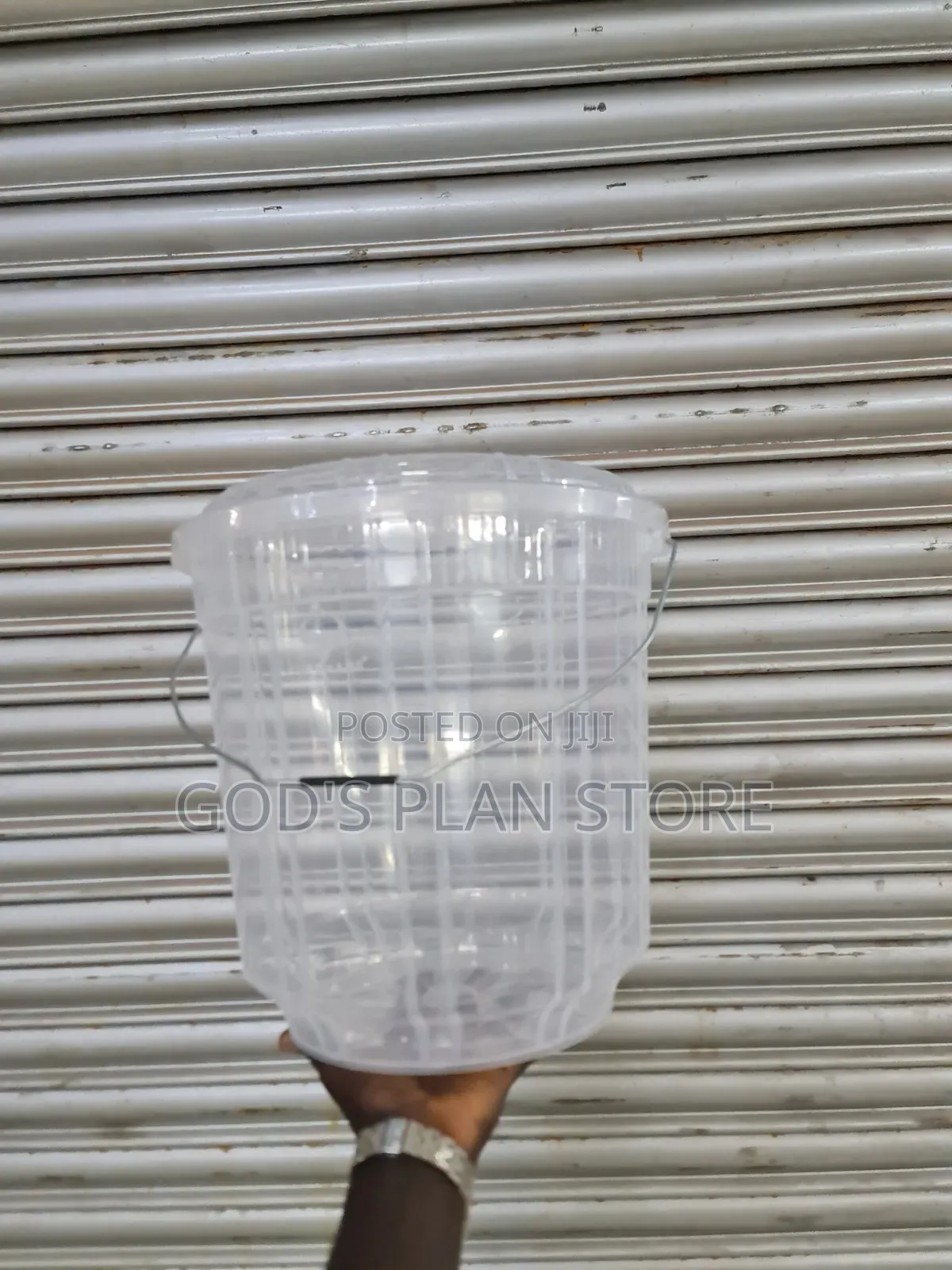 Metallic Handle 20litres Clear Buckets Plastic Dust